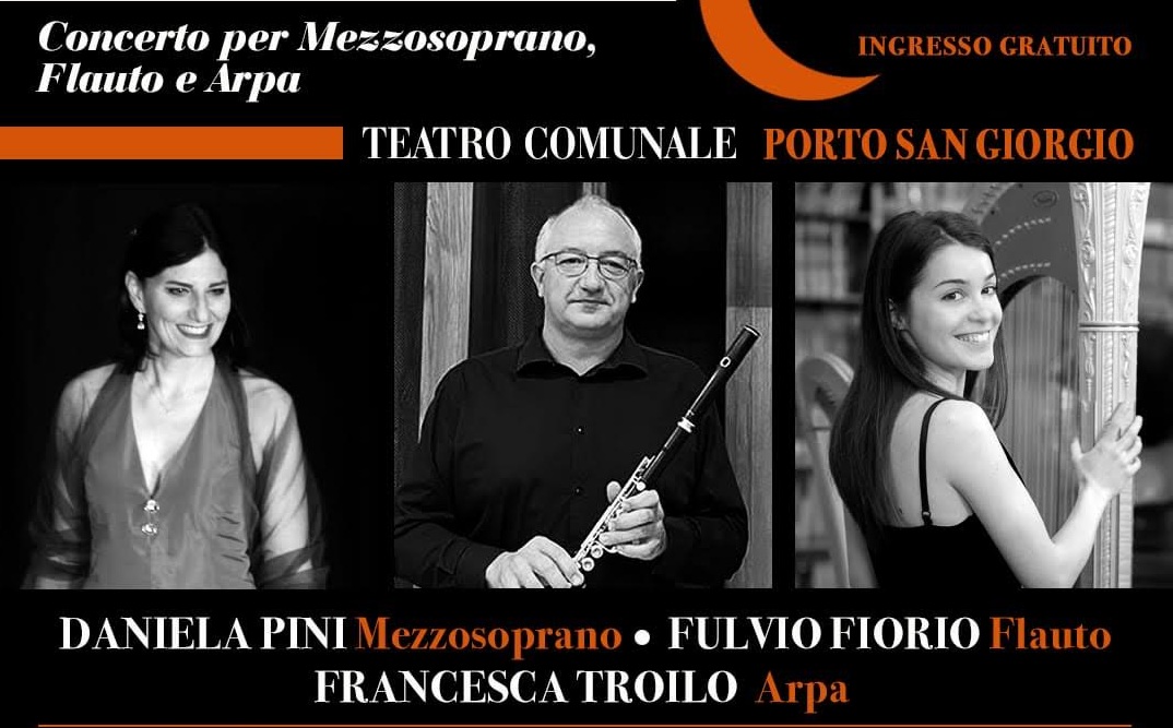 “Di tanti palpiti” per mezzosoprano, flauto e arpa in teatro