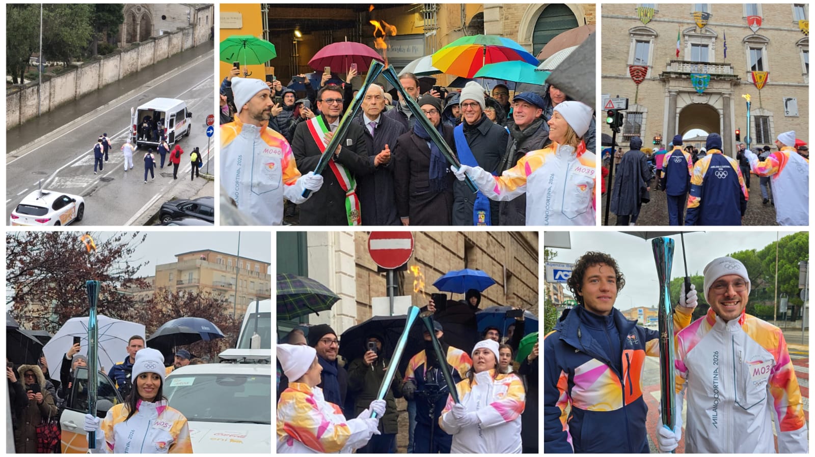 La Fiamma olimpica illumina Fermo, la fiaccola batte anche la pioggia (Video e Fotogallery)