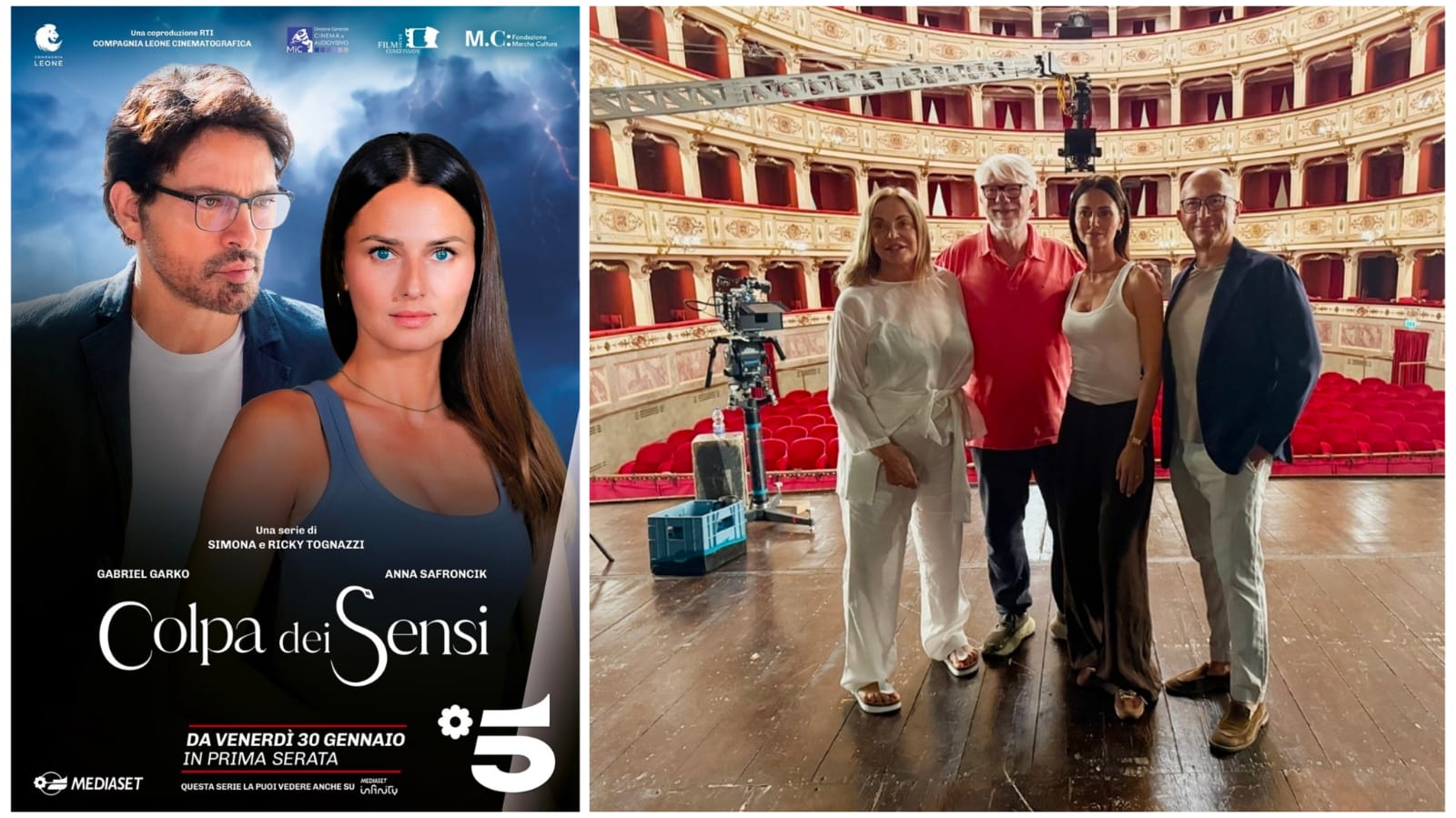 La nuova serie tv “Colpa dei sensi” porta anche il Fermano su Canale 5. Agostini: «Importante vetrina per le bellezze del territorio»