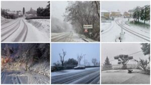 Epifania con la neve nel Fermano: spazzaneve in azione, scatta la chiusura delle scuole in vari Comuni