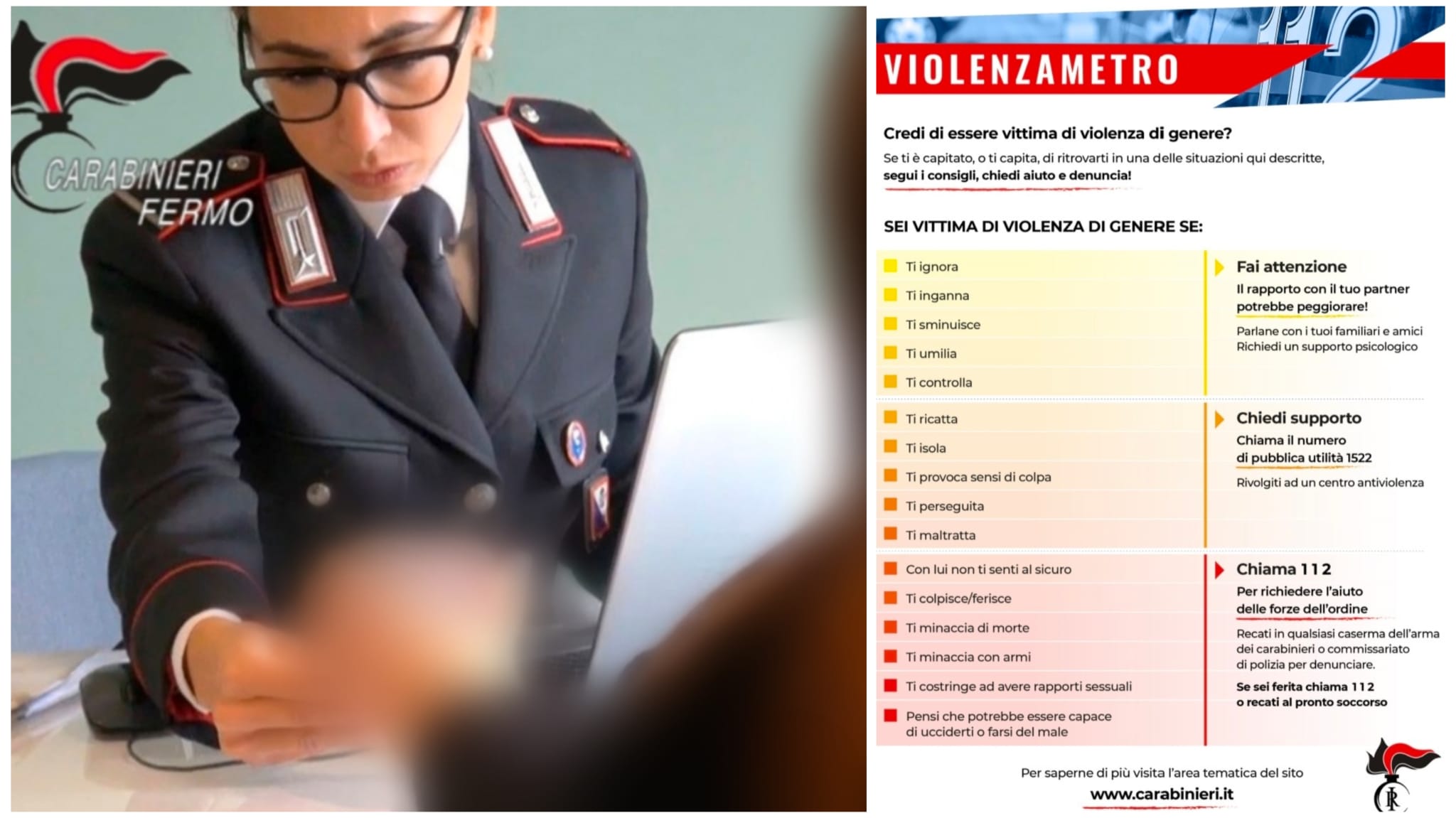 Maltrattamenti in famiglia, persecuzioni e lesioni: quattro denunce e un arresto. I carabinieri rilanciano il “violenzametro”