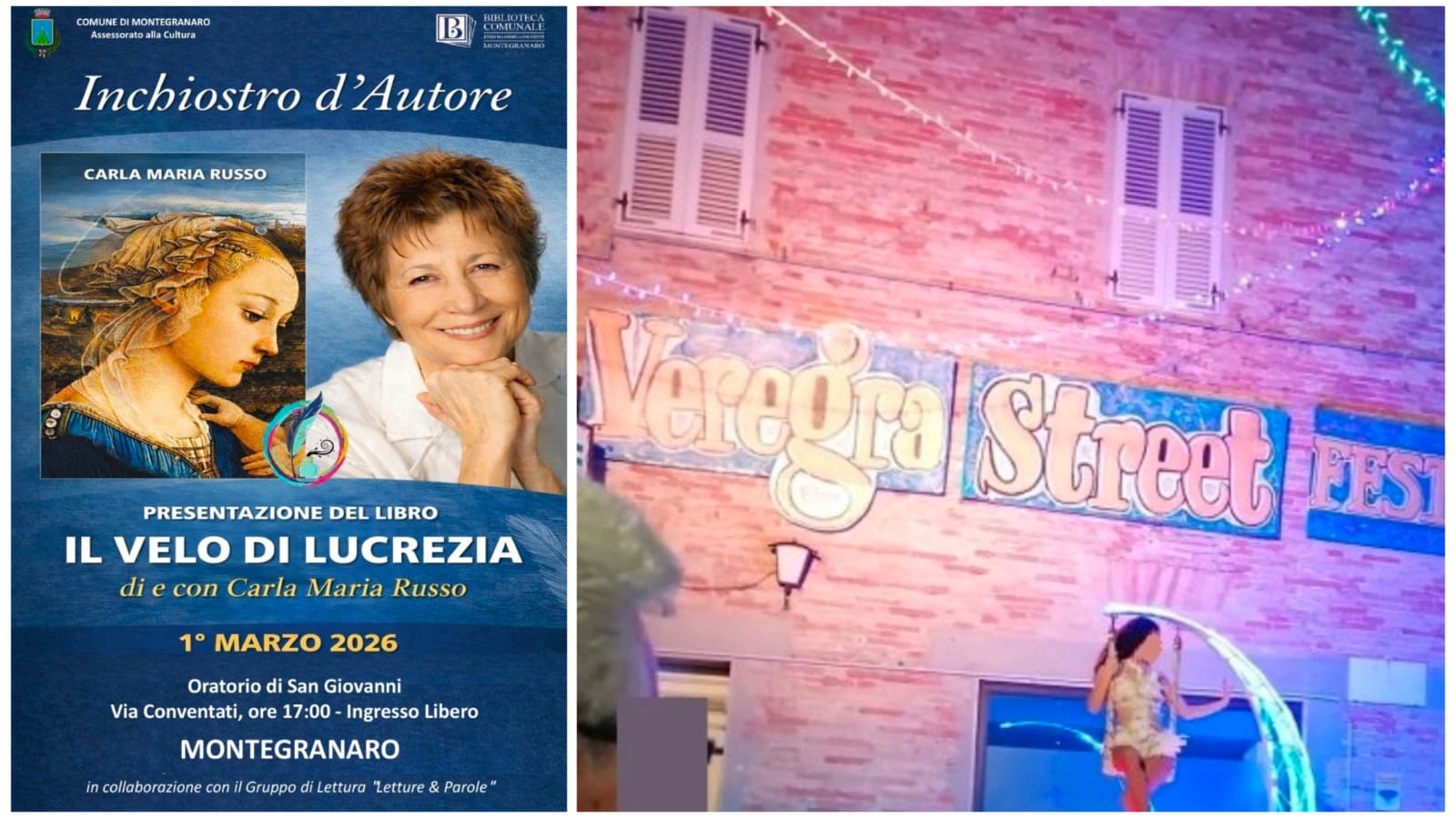 “Una mascotte per il Veregra Street Festival”, studenti protagonisti. E all’oratorio S.Giovanni presentazione de “Il velo di Lucrezia”