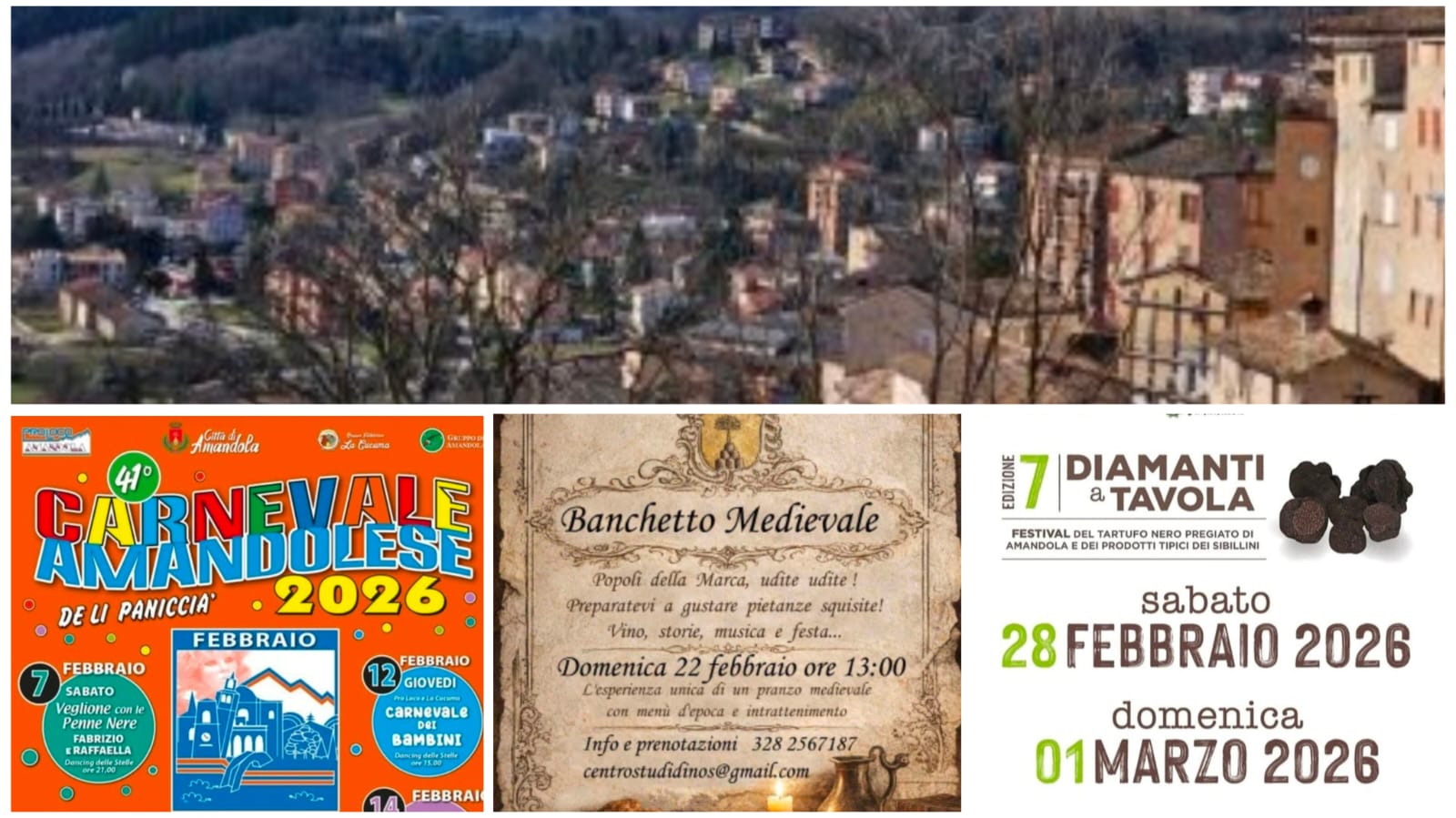 Ad Amandola un febbraio tra tradizione, gusto e spettacolo: Carnevale, Banchetto medievale e Diamanti a Tavola